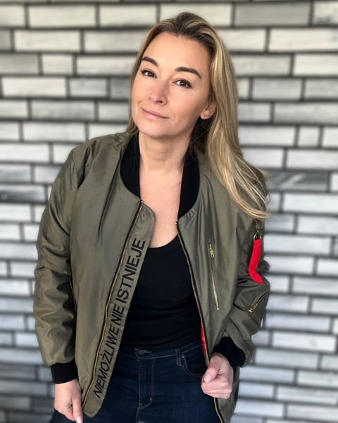 MARTYNA x LIFESTAB I Kurtka khaki ,,Niemożliwe nie istnieje" 