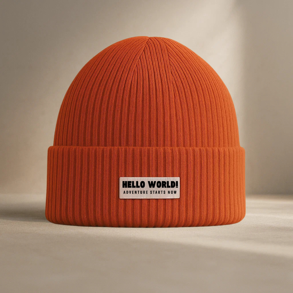 HELLO WORLD! Bawełniana czapka zimowa