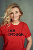 T-shirt oversize 'I AM ENOUGH' red limited edition