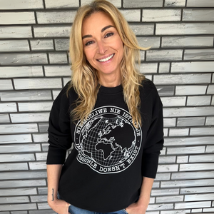 Bluza oversize 'NIEMOŻLIWE NIE ISTNIEJE' - czarna