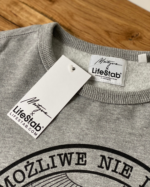 MARTYNA x LIFESTAB I Bluza ,,Niemożliwe nie istnieje" - GREY