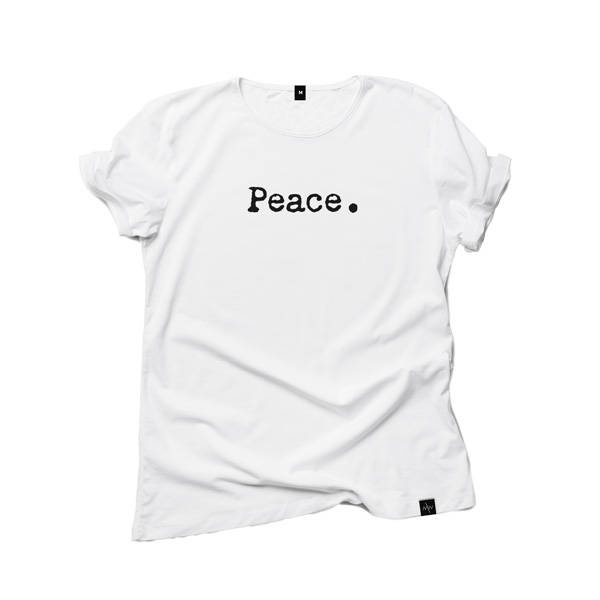 T-shirt 'PEACE.' white