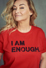 T-shirt oversize 'I AM ENOUGH' red limited edition