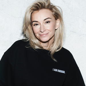 Ciepła bawełniana bluza oversize 'I AM ENOUGH.'