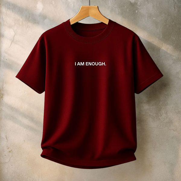 Miękka bluza'I AM ENOUGH.' - Burgund