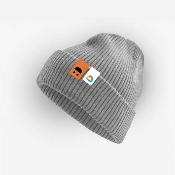 Ciepła bawełniana czapka zimowa Google Cloud x MŁODE GŁOWY® - GREY UNISEX