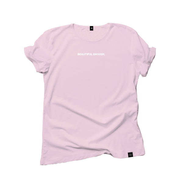 T-shirt 'BEAUTIFUL ENOUGH' light pink