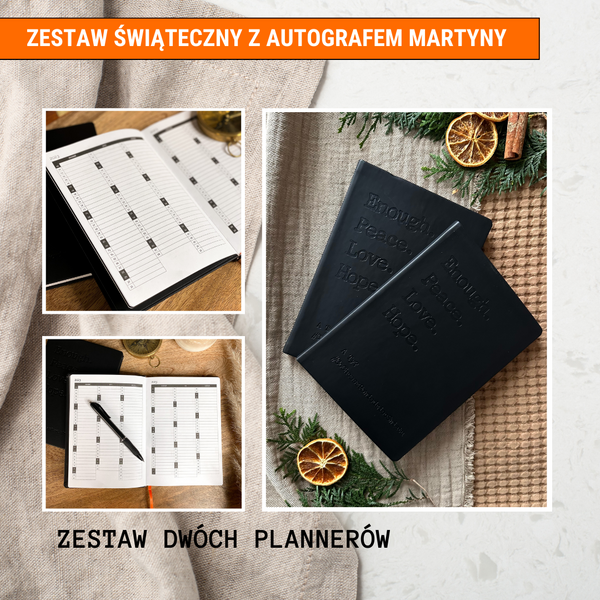 ZESTAW DWÓCH PLANNERÓW Z AUTOGRAFEM MARTYNY